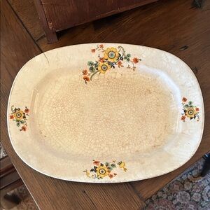 Stained and Crazed Vintage Ironstone Platter